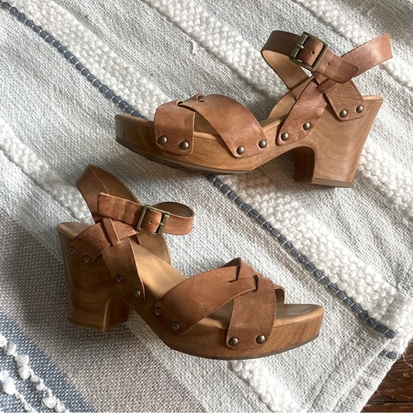 KorkEase Shoes Korkease Evereve Della Platform Wooden Heel Leather